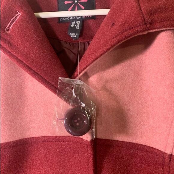 Isaac Mizrahi XXS New Faux Wool Color Block Coat - Picture 4 of 7